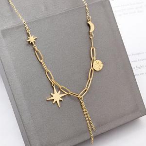SS Gold-Plating Necklace - KN119447-WGJL