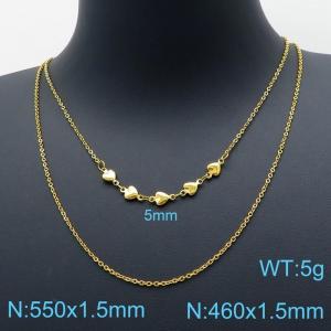 SS Gold-Plating Necklace - KN119485-Z