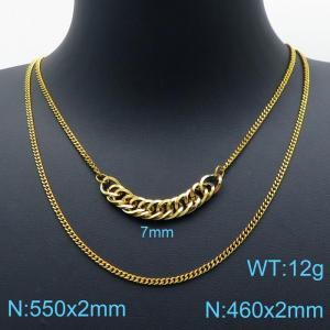 SS Gold-Plating Necklace - KN119491-Z