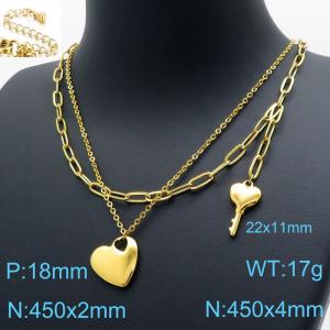 SS Gold-Plating Necklace - KN119510-Z