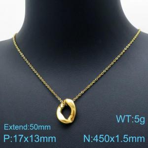 SS Gold-Plating Necklace - KN119516-Z