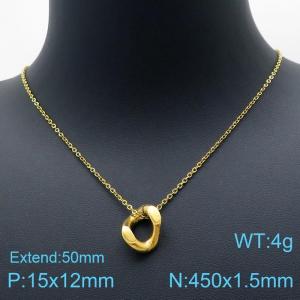 SS Gold-Plating Necklace - KN119518-Z