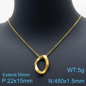 SS Gold-Plating Necklace - KN119520-Z