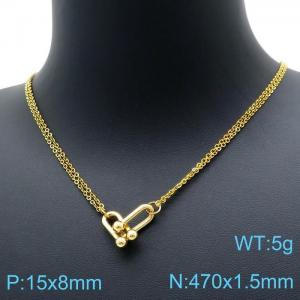 SS Gold-Plating Necklace - KN119522-Z