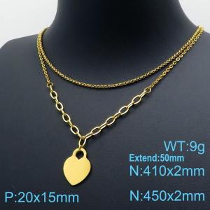 SS Gold-Plating Necklace - KN119529-Z