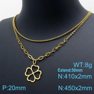 SS Gold-Plating Necklace - KN119530-Z