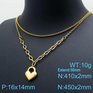 SS Gold-Plating Necklace - KN119532-Z