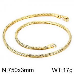 SS Gold-Plating Necklace - KN1196468-Z