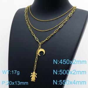 SS Gold-Plating Necklace - KN1196479-Z