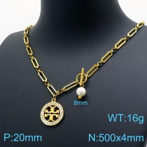 SS Gold-Plating Necklace - KN1196544-Z