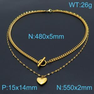 SS Gold-Plating Necklace - KN1196550-Z