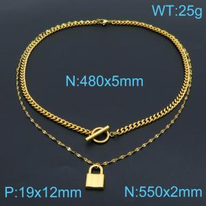 SS Gold-Plating Necklace - KN1196552-Z