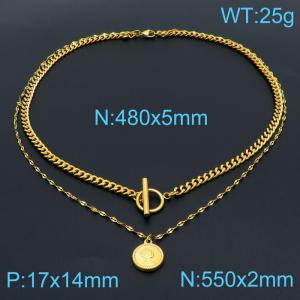 SS Gold-Plating Necklace - KN1196554-Z