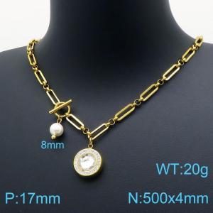 SS Gold-Plating Necklace - KN1196564-Z