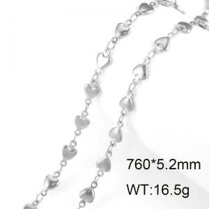 Peach Heart Cross Chain Stainless Steel Vacuum Chain Handmade Chain DIY Necklace - KN13356-Z