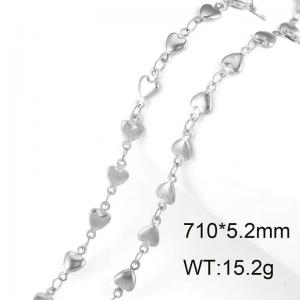 Peach Heart Cross Chain Stainless Steel Vacuum Chain Handmade Chain DIY Necklace - KN13357-Z