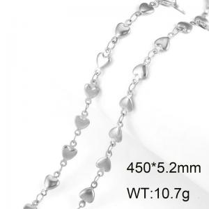 Peach Heart Cross Chain Stainless Steel Vacuum Chain Handmade Chain DIY Necklace - KN13358-Z