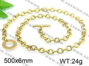 SS Gold-Plating Necklace - KN13701-Z