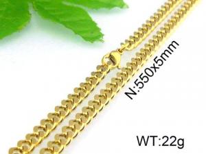 SS Gold-Plating Necklace - KN13706-Z