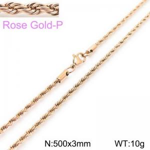 SS Rose Gold-Plating Necklace - KN14616-Z