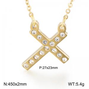 SS Gold-Plating Necklace - KN15021-K