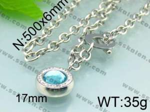 Stainless Steel Stone&Crystal Necklace - KN15449-Z