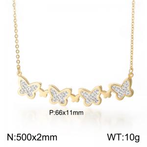 SS Gold-Plating Necklace - KN18455-K