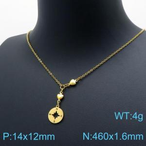 SS Gold-Plating Necklace - KN196958-Z