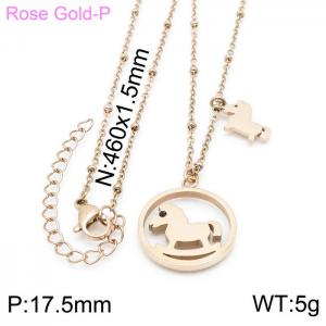 SS Rose Gold-Plating Necklace - KN197104-KFC