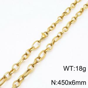 SS Gold-Plating Necklace - KN197223-Z