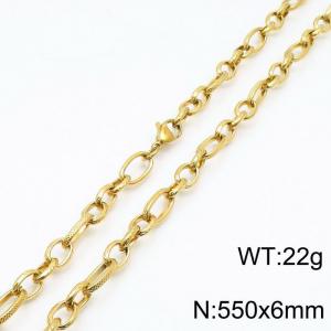 SS Gold-Plating Necklace - KN197225-Z