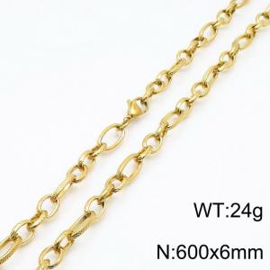 SS Gold-Plating Necklace - KN197226-Z