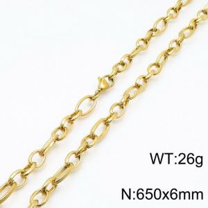 SS Gold-Plating Necklace - KN197227-Z