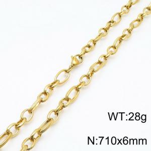 SS Gold-Plating Necklace - KN197228-Z