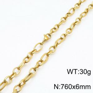 SS Gold-Plating Necklace - KN197229-Z