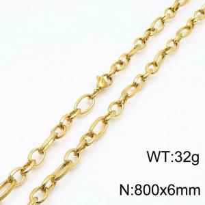 SS Gold-Plating Necklace - KN197230-Z