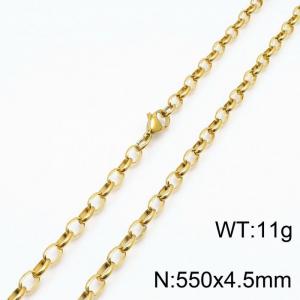 SS Gold-Plating Necklace - KN197249-Z