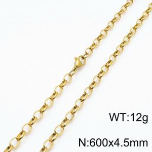 SS Gold-Plating Necklace - KN197250-Z