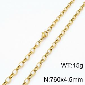 SS Gold-Plating Necklace - KN197253-Z