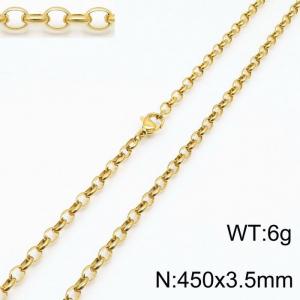 SS Gold-Plating Necklace - KN197303-Z