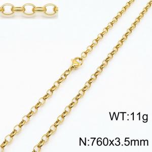 SS Gold-Plating Necklace - KN197309-Z