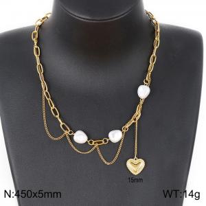 SS Gold-Plating Necklace - KN197480-BBJ