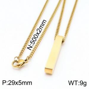 SS Gold-Plating Necklace - KN197584-Z