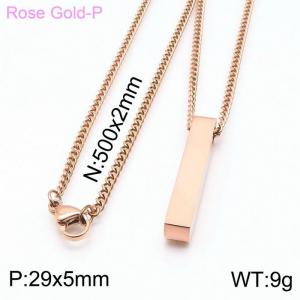 SS Rose Gold-Plating Necklace - KN197585-Z