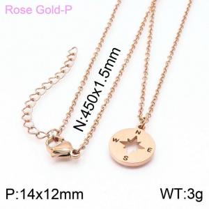 SS Rose Gold-Plating Necklace - KN197594-Z