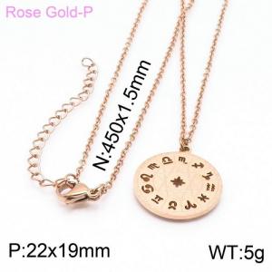SS Rose Gold-Plating Necklace - KN197600-Z