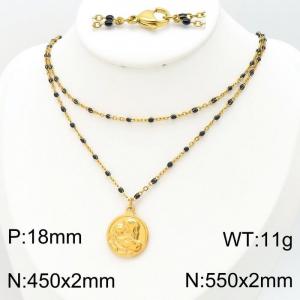 SS Gold-Plating Necklace - KN197609-Z