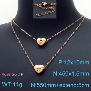 SS Rose Gold-Plating Necklace - KN197644-Z