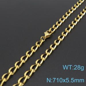 SS Gold-Plating Necklace - KN197708-Z