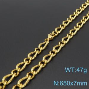 SS Gold-Plating Necklace - KN197723-Z